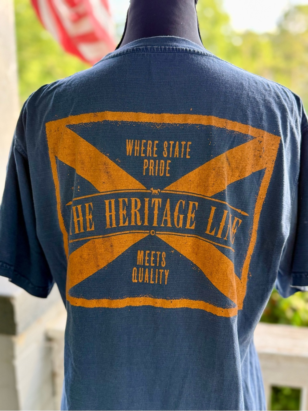 Men's Navy Graphic Tee State Pride the Heritage Line by Volunteer Tradition Sz S - Picture 4 of 5